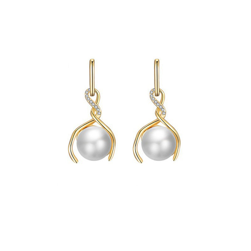 Korean Fashion Temperament Jewelry Pearl Earring Set