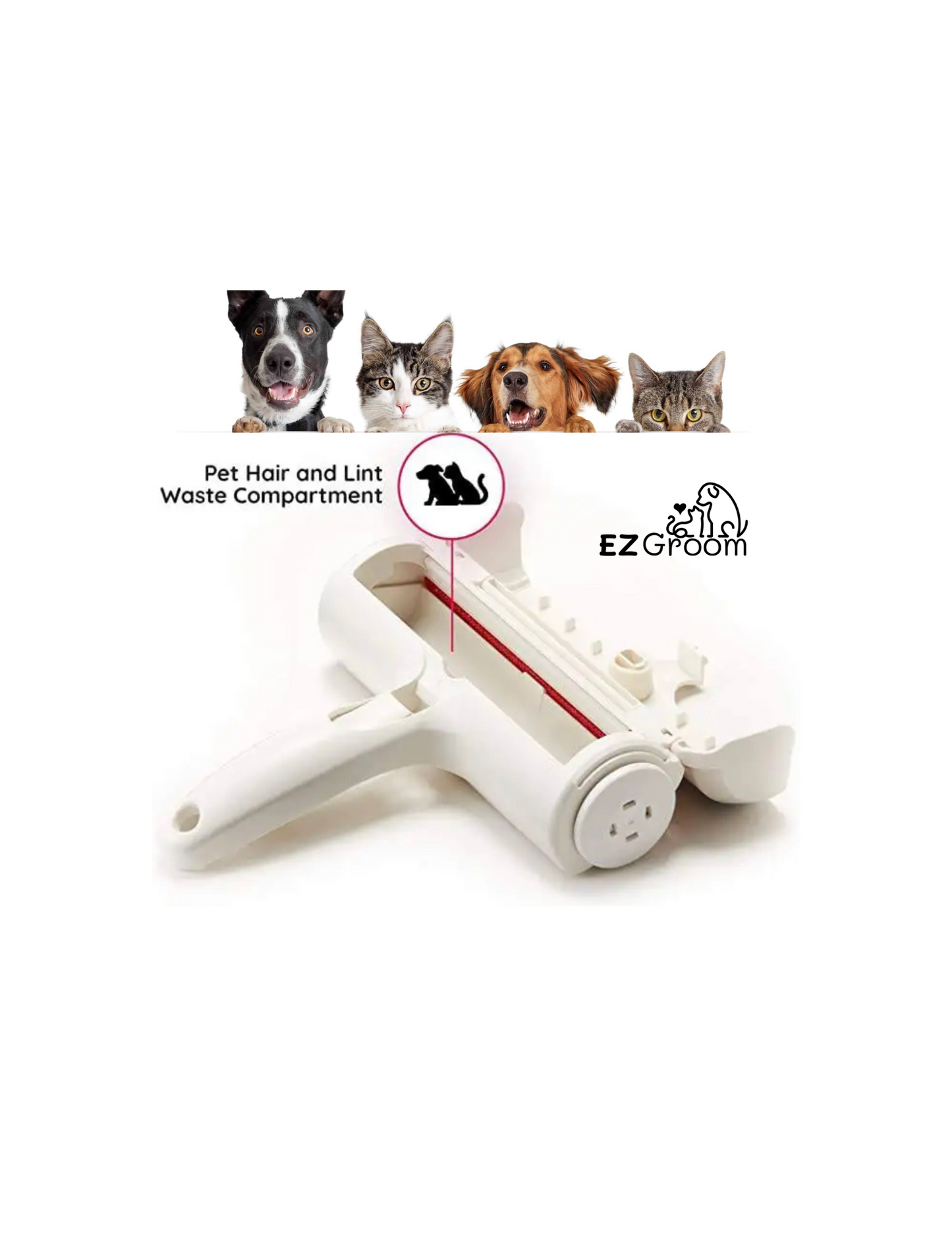 Pet Hair Remover - Reusable Cat and Dog Hair Remover for Furniture, Couch, Carpet, Car Seats or Bedding. Portable, Multi-Surface Lint Roller and Fur Removal Tool