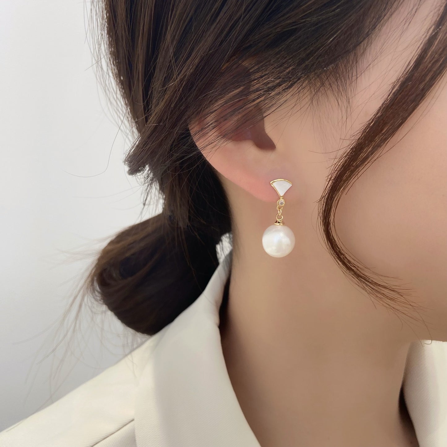 Pearl Earrings Female Summer Light Luxury Niche Design Earrings