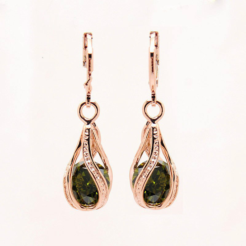 New Zircon Jewelry Waterdrop Cutout Earrings