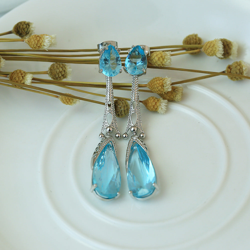 Simple atmospheric water drop earrings earrings