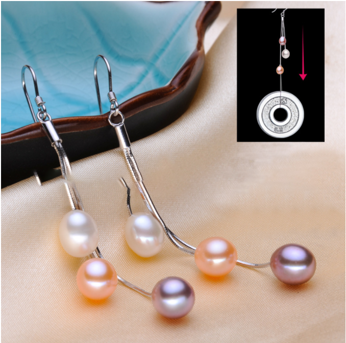 Fringed pearl earrings