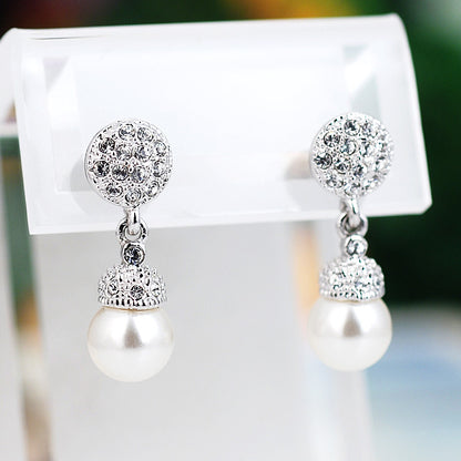 Crystal Pearl Drop Earrings