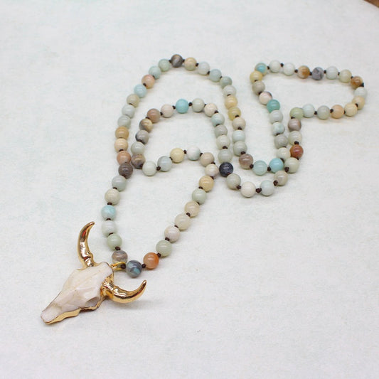 Stone Bead Necklace Antique Jewelry Pendant