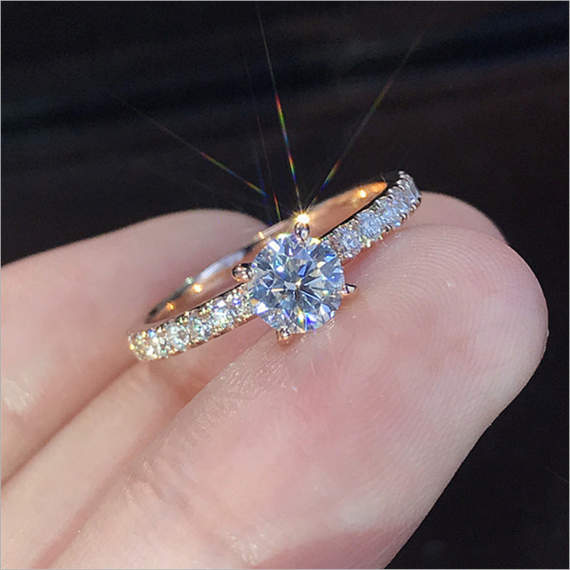Silver imitation diamond ring for wedding ring