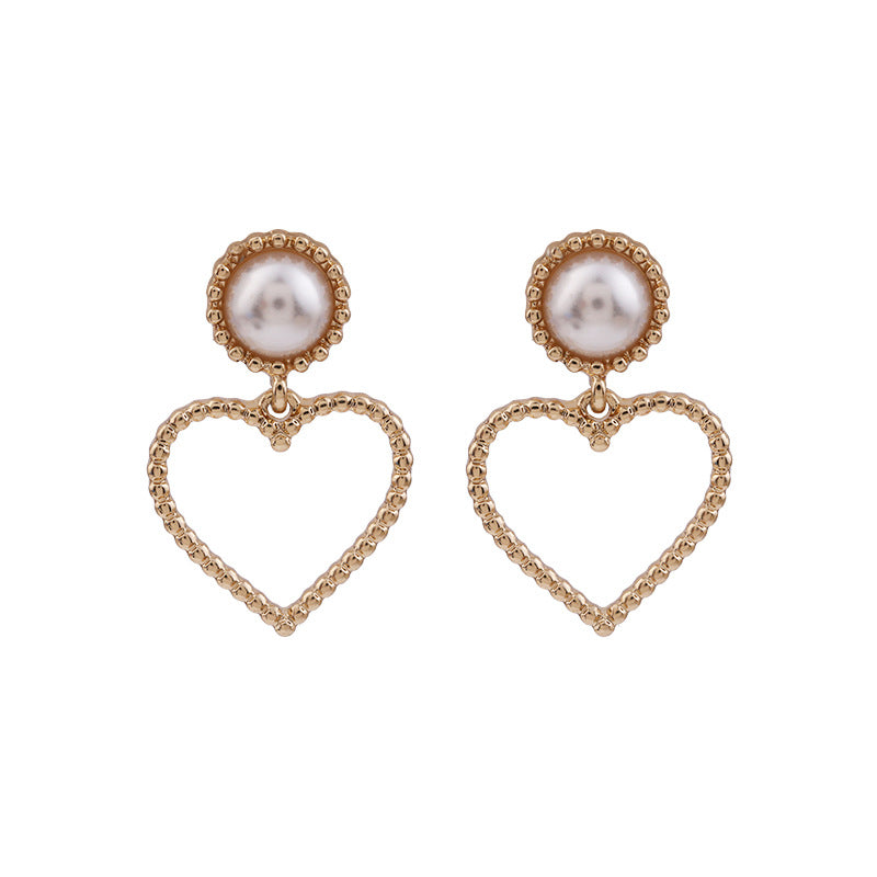 Simple Fashion Cute Girly Heart Shape Earrings