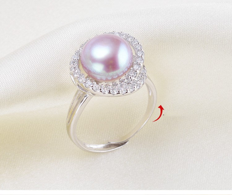 Freshwater Pearl Set Silver Ring Pearl Stud Earrings Pendant