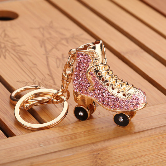 Diamond Alloy Roller Skates Keychain Bag Pendant