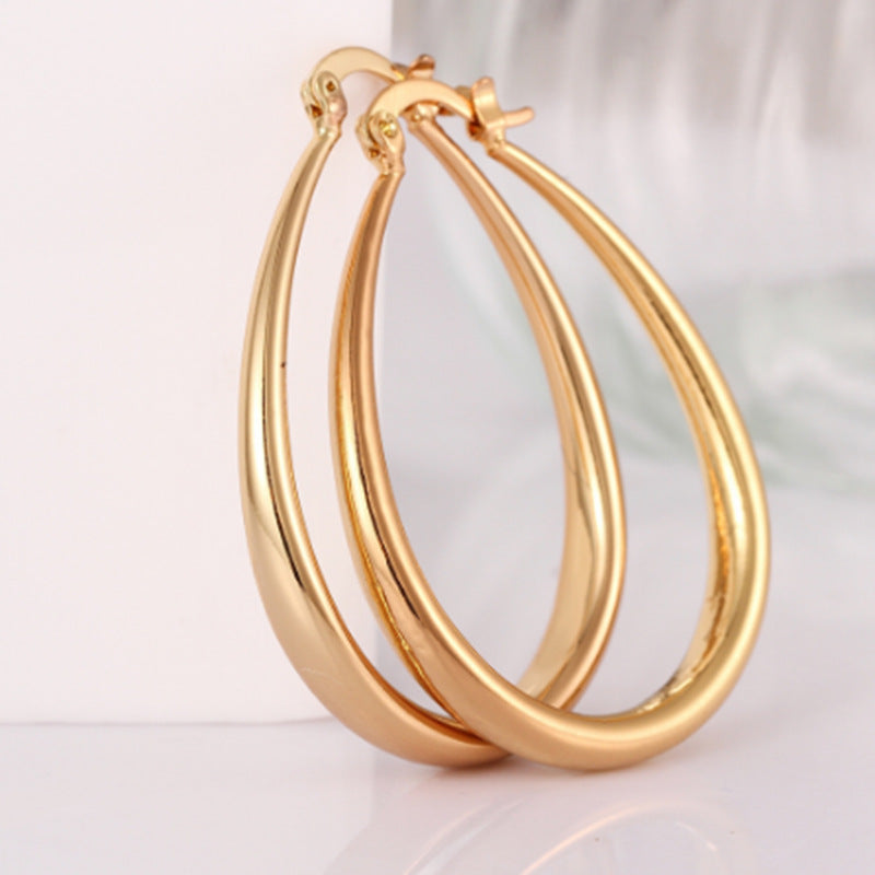 New Fashion European and American Jewelry 24K Gold Earrings