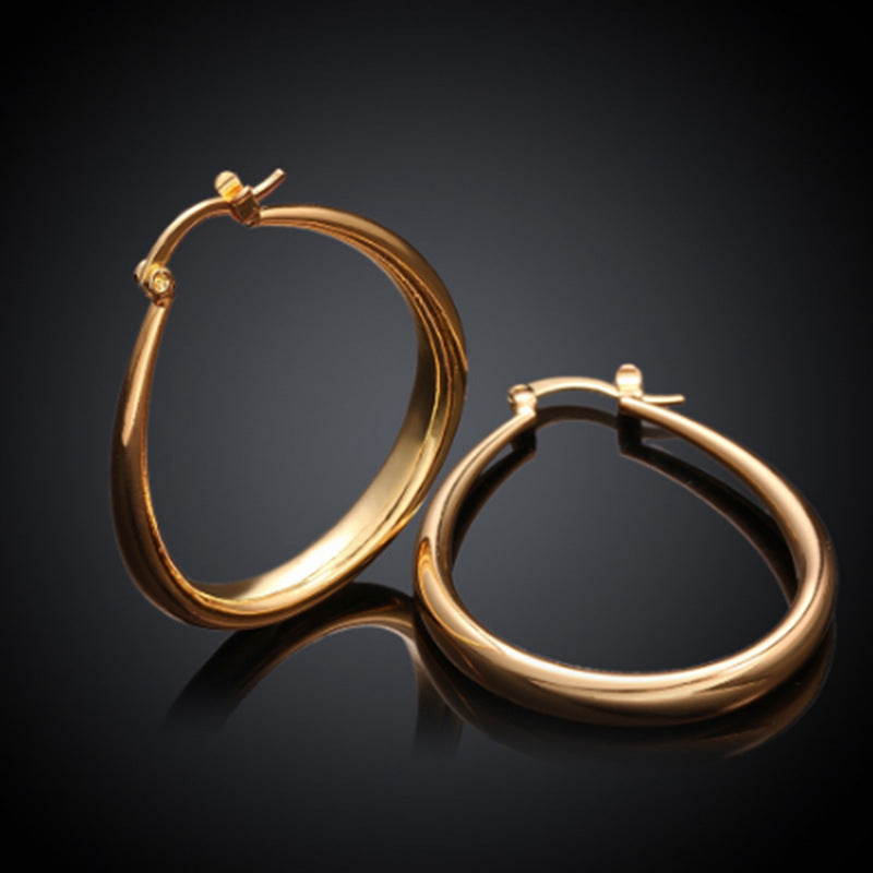 New Fashion European and American Jewelry 24K Gold Earrings