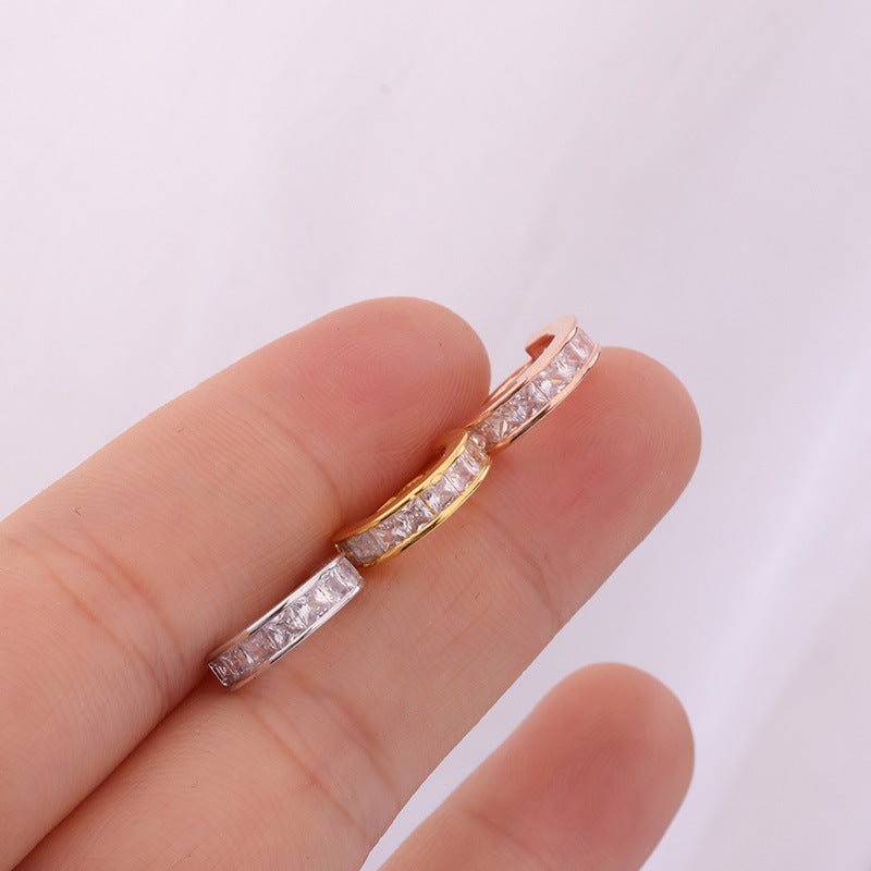 Micro-Set Zircon Nose Ring Leaf Earrings