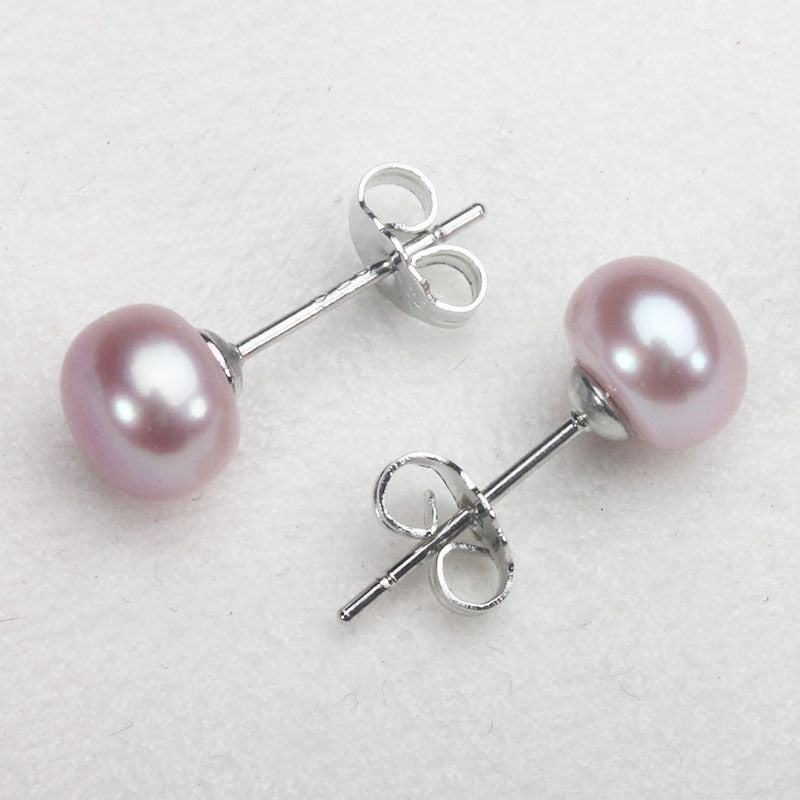 Freshwater Pearl 6-12mm Studs 925 Silver Pearl Earrings