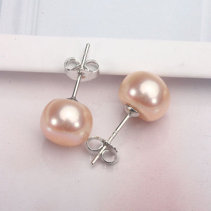 Freshwater Pearl 6-12mm Studs 925 Silver Pearl Earrings