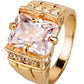 Goze Zircon Inlaid Hazel Stone Round Gemstone Ring And Diamond Ring