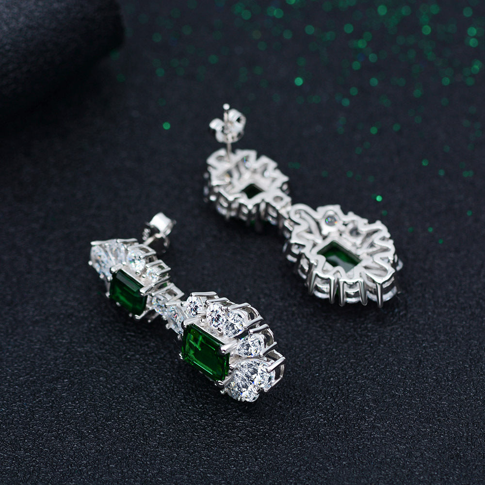 High Carbon Diamond Green Diamond Temperament High-End Earrings