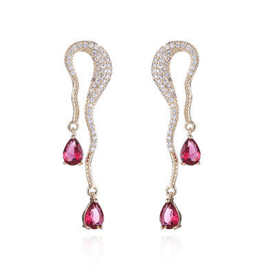 Personality Zircon Earrings Irregular Jewelry