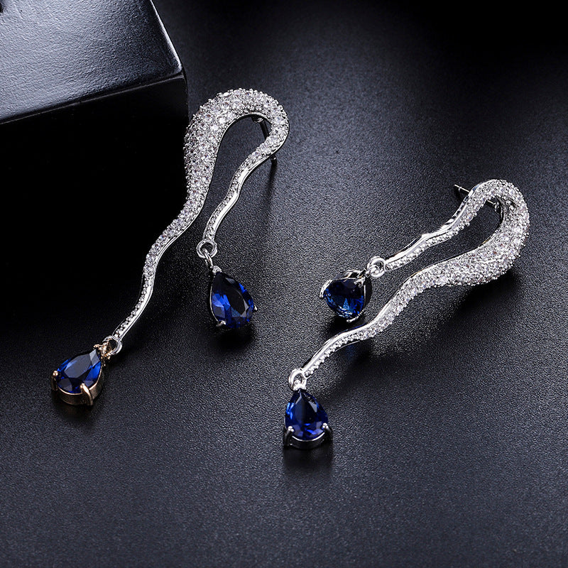 Personality Zircon Earrings Irregular Jewelry