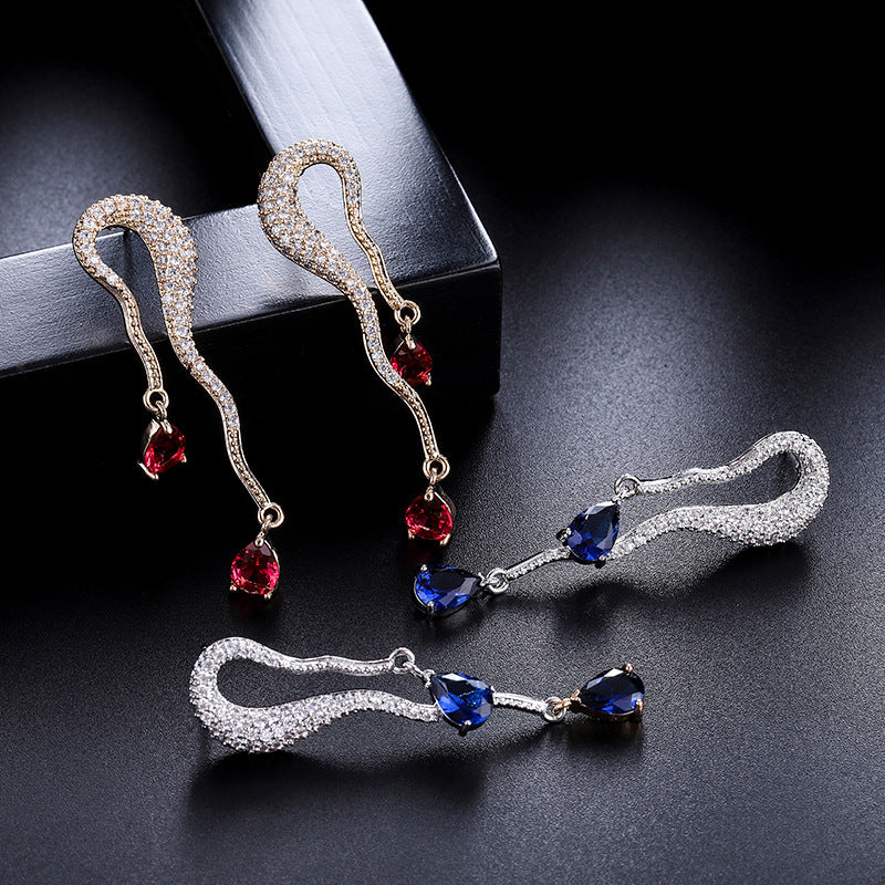 Personality Zircon Earrings Irregular Jewelry