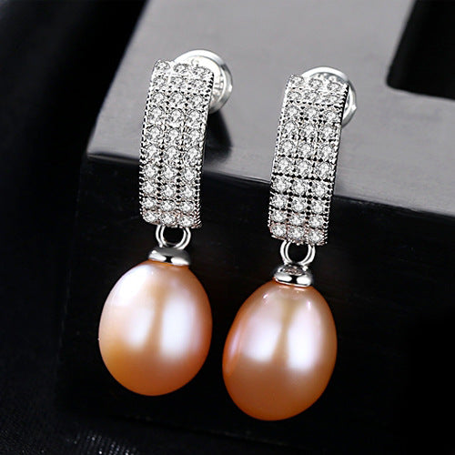 Pag&Mag S925 Silver Freshwater Pearl Stud Earrings Fashion Retro Stud Earrings Women'S Gifts