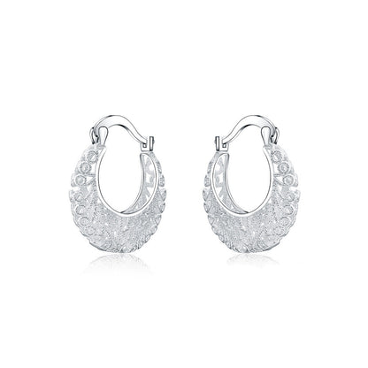 Explosive Jewelry Silver Openwork Woven Flower Earrings