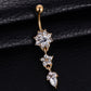 Water Drop Flower-Shaped Pendant Diamond Female Belly Button Nail