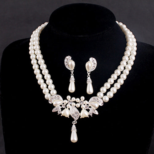 Direct selling bridal jewelry, two piece set necklace, Earring Jewelry, pearl set, Korean version, bridal chain