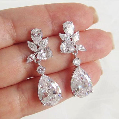 Sweet Pear Drop Zircon Earrings Jewelry