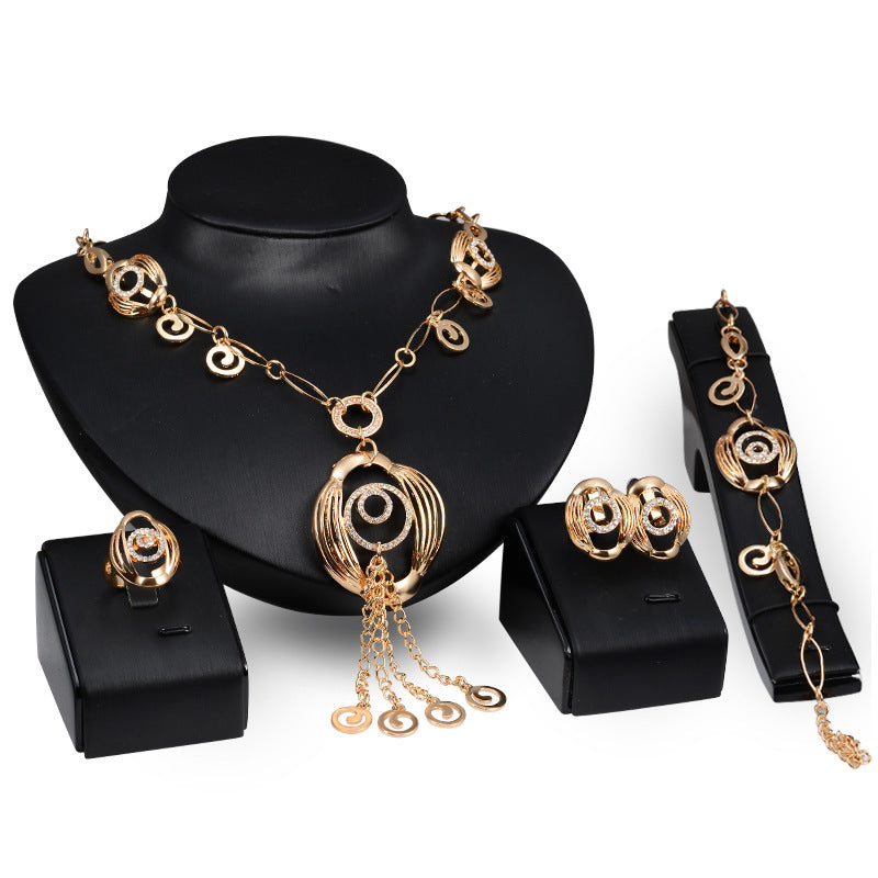 Ethnic Style Alloy Necklace Earrings Jewelry Set