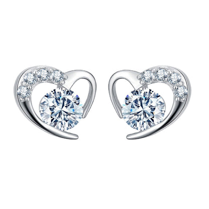 Love Silver-plated Stud Earrings Cross-border Heart-shaped Silver Stud Earrings