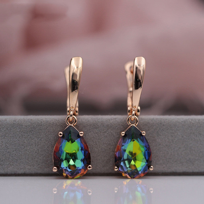 Ladies Long Earrings Fashion Party Jewelry Natural Zircon