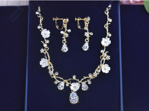 Necklace And Earrings Set Korean Wedding Jewelry