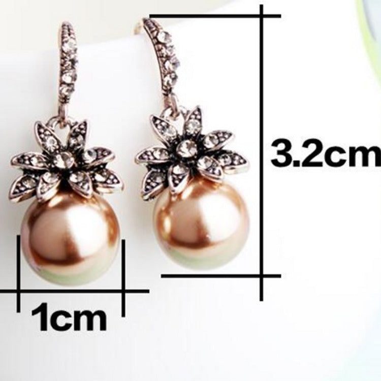 Pearl Earrings Sunflower Earrings