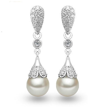 Long pearl earrings