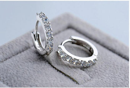 Korean super flash single row diamond earrings