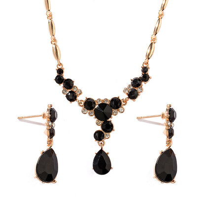 Crystal necklace earrings temperament jewelry set