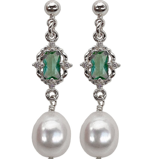 Sterling silver natural freshwater pearl earrings