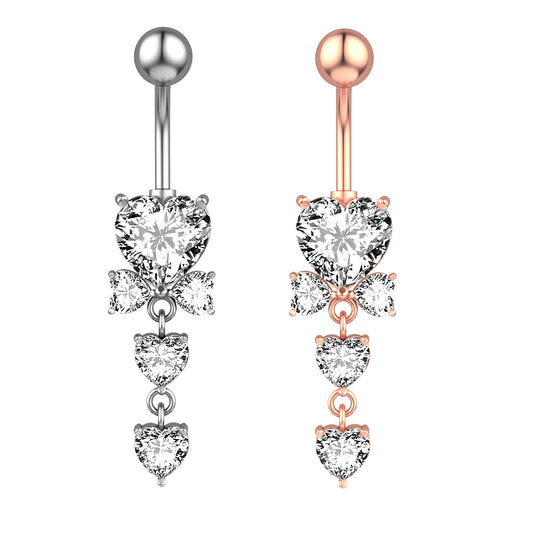 New Chain Five-pointed Star Zircon Belly Button Ring Belly Button Nail Piercing Jewelry
