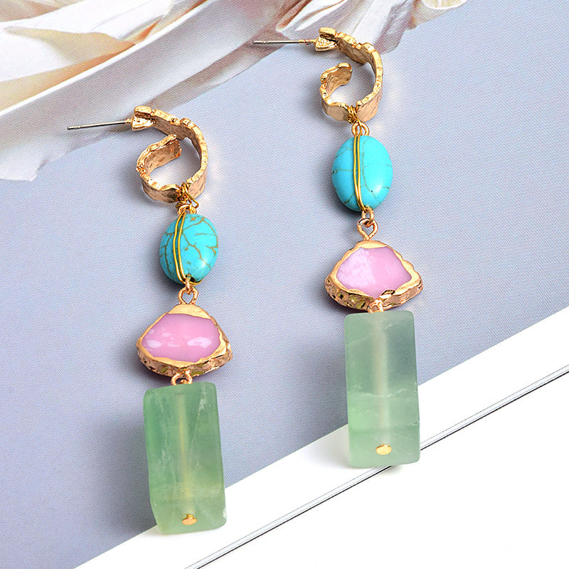 Fashion long stone earrings high quality jewelry