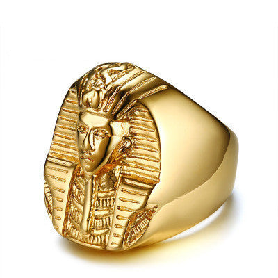 Egyptian Pharaoh Men's Stainless Steel Ring