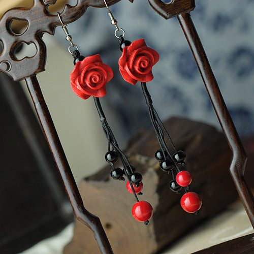 Jewelry Rose Lacquered Earrings