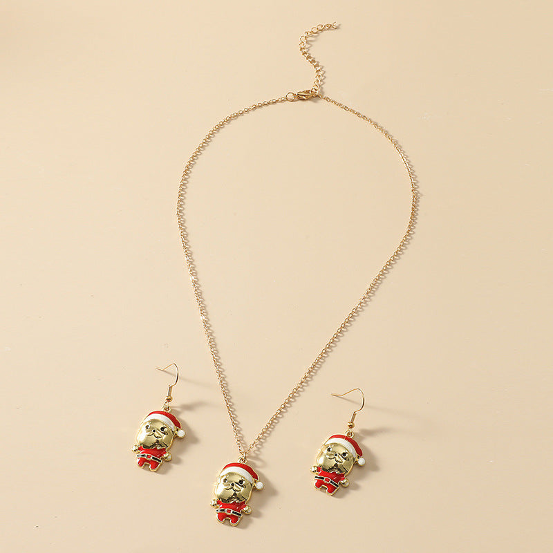 New Christmas Earrings And Necklace Set