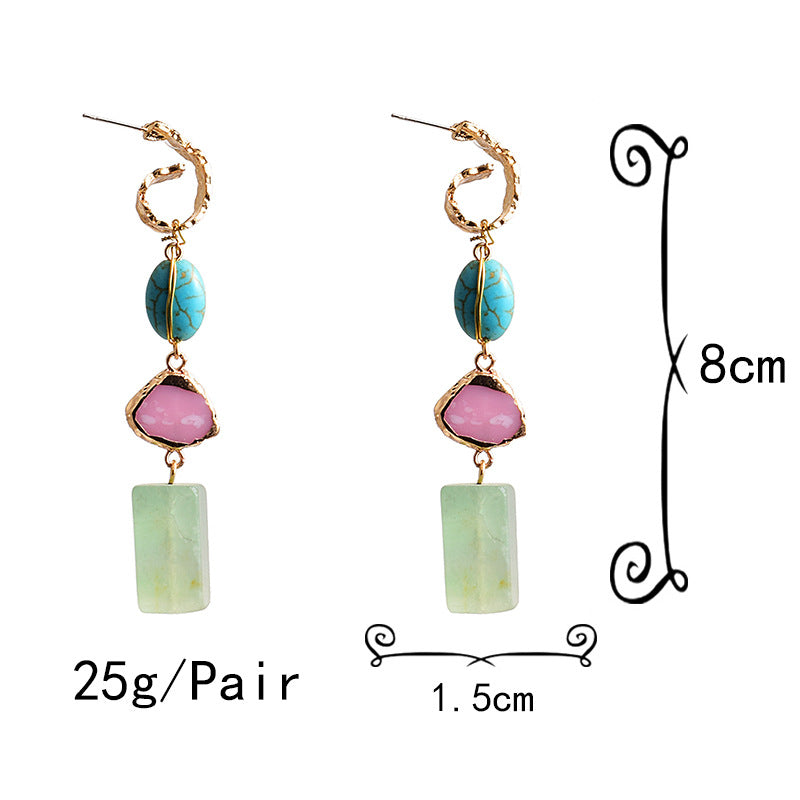 Fashion long stone earrings high quality jewelry