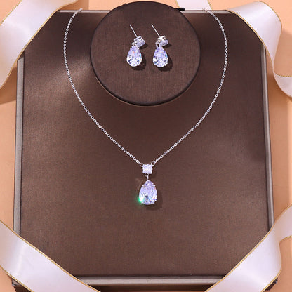 Simple Jewelry Set Bride Necklace And Earrings Suite