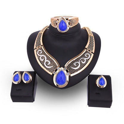 European and American fashion jewelry set, bridal wedding jewelry set, fast selling pass boutique source