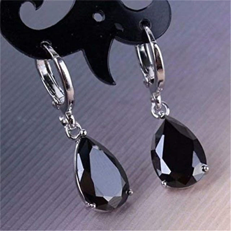 New Zircon Jewelry Waterdrop Cutout Earrings