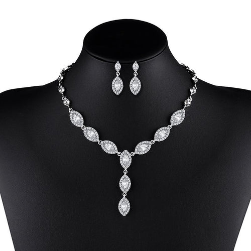 Hot Sale The Bride Jewelry Jewelry Suite Earrings Photography Evening Party And Two Sets Of Nkn51 Zircon Earrings Necklace