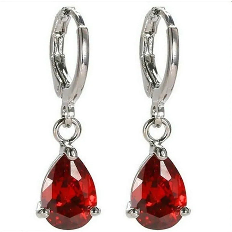 New Zircon Jewelry Waterdrop Cutout Earrings