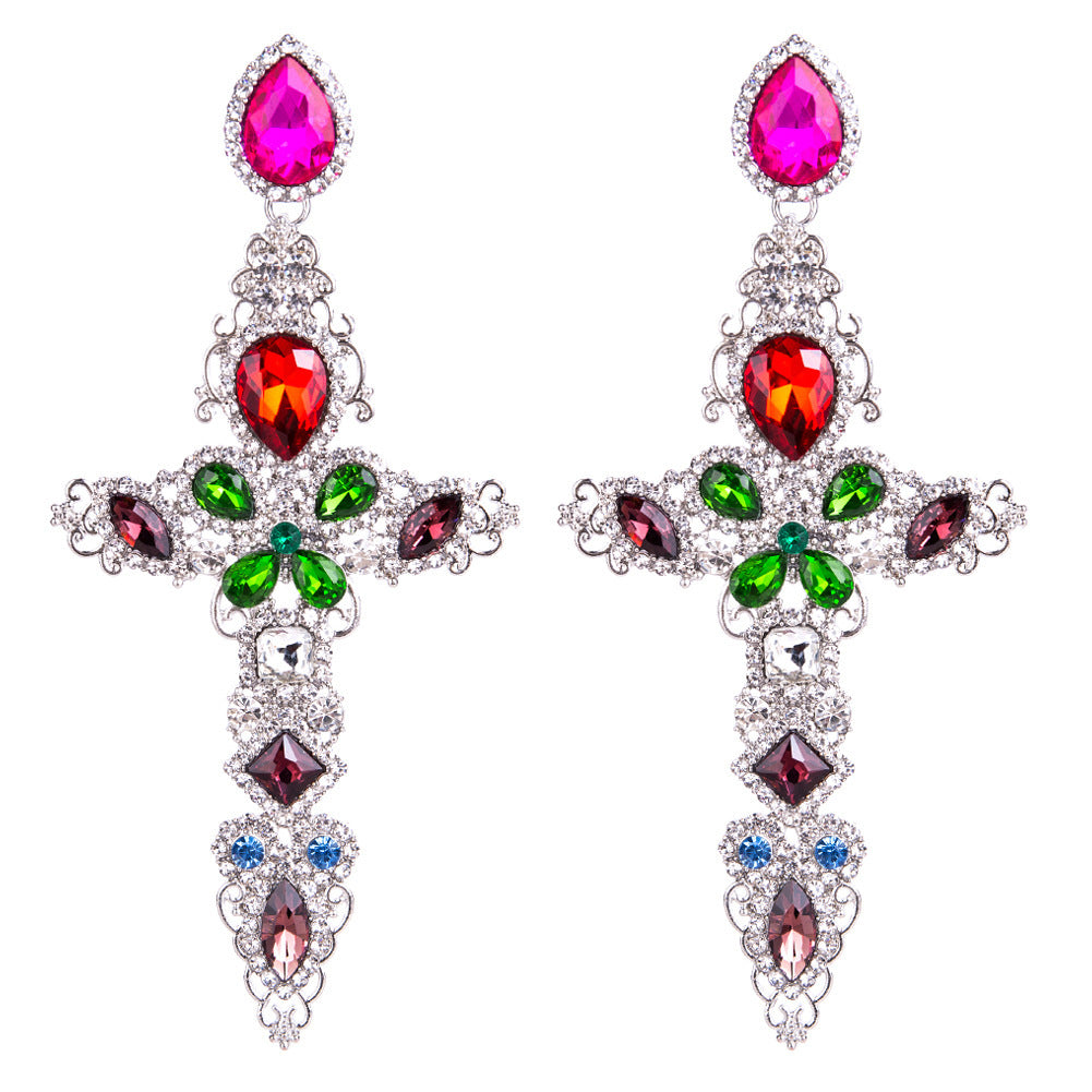 Cross mixed earrings