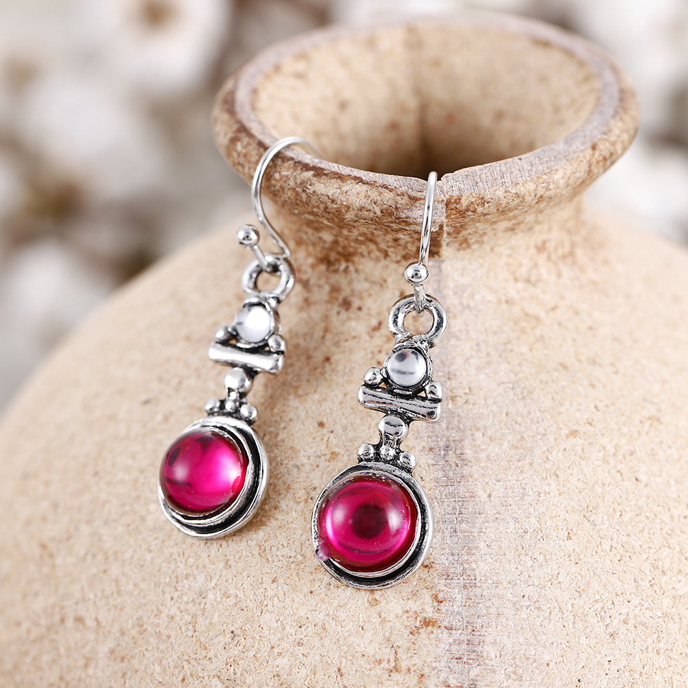 Red Moonstone Drop Earrings Jewelry Statement Jewelry Retro Trendy