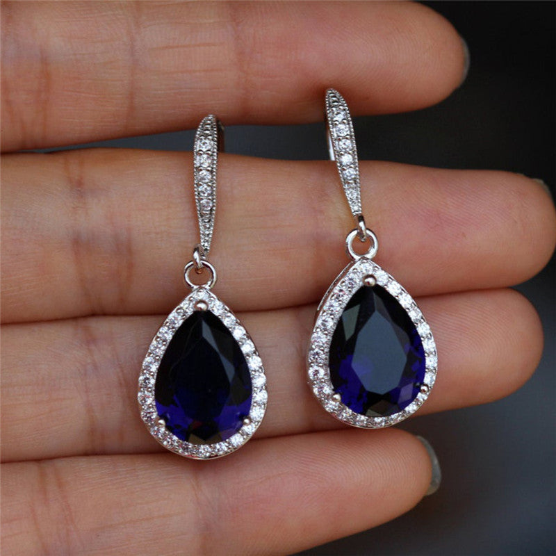 Exquisite Full Diamond Drop Zircon Earrings Women